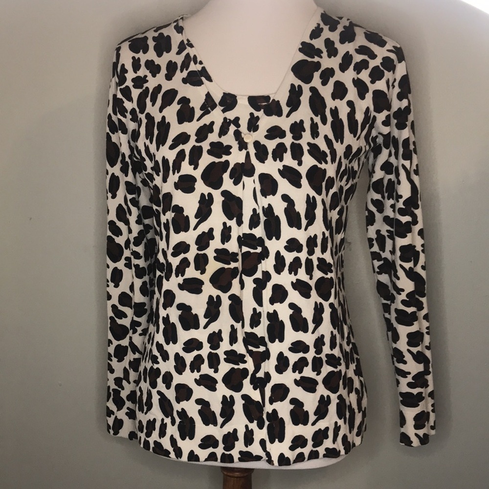 August Silk 2 piece leopard print Sz M